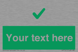 Custom green background, green tick sign
